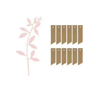 6 marque-places feuilles roses