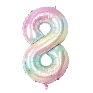 Ballon chiffre 8 arc en ciel