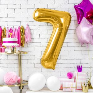 Ballon Aluminium Chiffre « 7» 86 cm Or