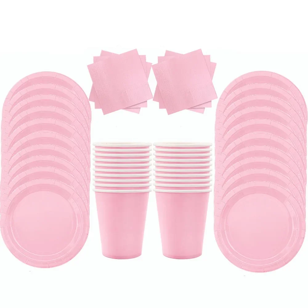Kit vaisselle jetable Rose