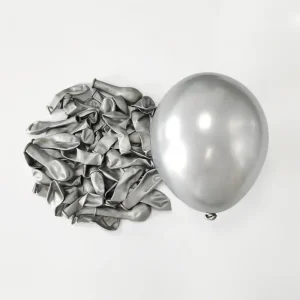 Lot de 10 ballons chromés argentés