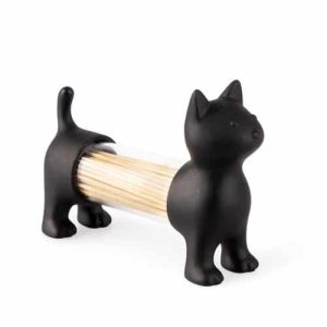 Porte cure dents ou salière & poivrière “chat noir”