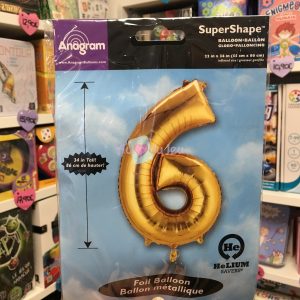 Ballon Chiffre 6 Doré