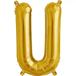 Petit ballon aluminium mylar lettre doré U