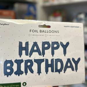 Ballon Lettres Happy Birthday Bleu
