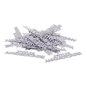 Confettis de table Joyeux anniversaire argent