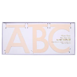 Bannière  DIY lettres rose pêche brillant