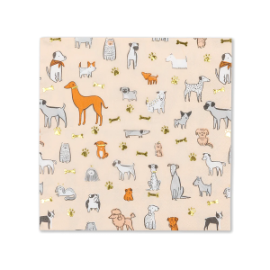 16 serviettes  Chiens