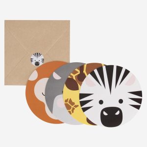 8 Cartons invitation anniversaire safari