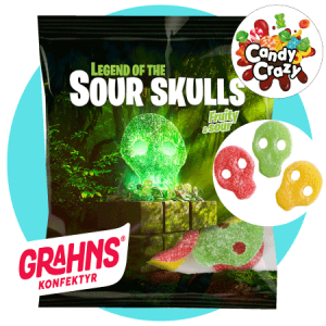 Bonbons têtes de mort ultra acides Grahns (1 sachet)