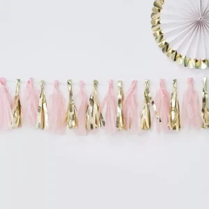 Guirlande Tassel rose et dorée