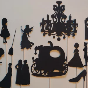 Lot 12 Silhouettes pour théâtre d&rsquo;ombre Cendrillon
